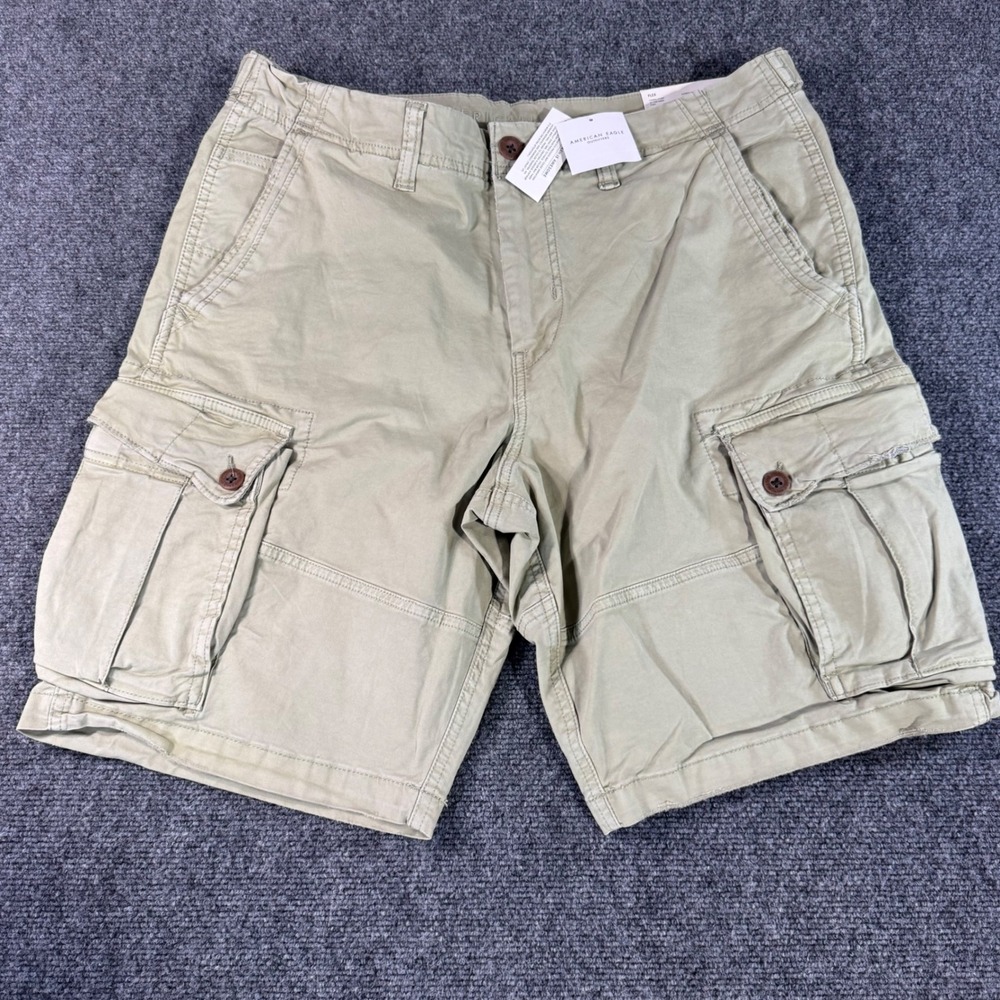 American Eagle Flex Cargo Shorts Mens 36 Olive Khaki Summer Collection